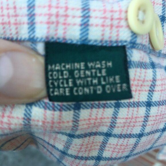 J. Crew Button Up Shirt Mens Large Plaid White Blue Pink Long Sleeve - Picture 7 of 7